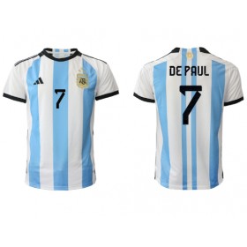 Argentina Rodrigo de Paul #7 Hemmakläder VM 2022 Kortärmad